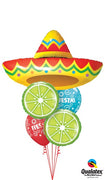 Fiesta Sombrero Lime Zest Balloons Bouquet with Helium and Weight