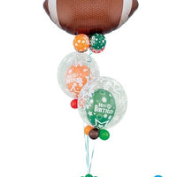 Football Birthday Bubble Balloon Bouquet with Helium and Weight