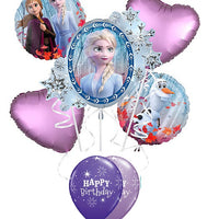 Frozen 2 Elsa Hearts Birthday Balloon Bouquet with Helium Weight