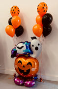 Halloween Ghost Pumpkin Airloonz Balloon Bouquet with Helium Weight
