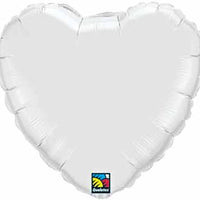 18 inch White Heart Foil Balloons