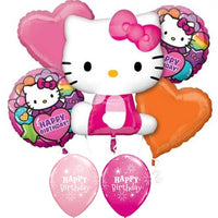 Hello Kitty Pink Birthday Balloon Bouquet with Helium and Weight