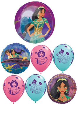 Jasmine Aladdin Orbz Birthday Party Balloon Bouquet Helium and Weight