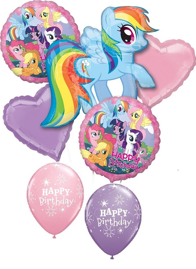 My Little Pony Dash Birthday Balloon Bouquet with Helium and Weight