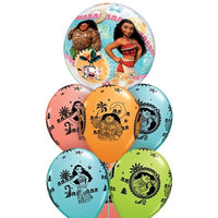 Moana Bubble Birthday Balloon Bouquet with Helium and Weight