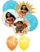 Disney Moana Birthday Balloon Bouquet with Helium and Weight