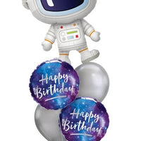 Outer Space Astronaut Birthday Galaxy Balloon Bouquet Helium Weight