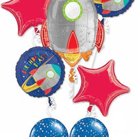 Outer Space Rocket Spaceship Birthday Balloon Bouquet Helium Weight