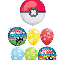 Pokemon Pokeball Video Game Birthday Balloon Bouquet Helium and Weight