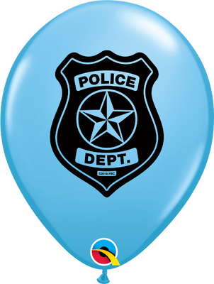 11 inch Police Car Badge Balloons with Helium and Hi Float