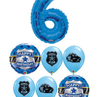 Police Pick An Age Blue Number Birthday Balloon Bouquet Helium Weight