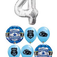 Police Pick An Age Silver Number Birthday Balloon Bouquet