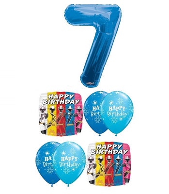 Power Rangers Pick An Age Blue Number Birthday Balloon Bouquet