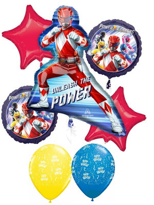 Power Rangers Classic Birthday Balloon Bouquet with Helium Weight