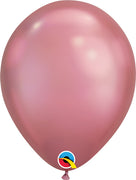 11 inch Chrome Mauve Balloons with Helium and Hi Float