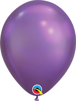 11 inch Qualatex Chrome Purple Latex Balloons with Helium Hi Float
