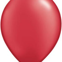 11 inch Qualatex Pearl Ruby Red Latex Balloons with Helium Hi Float