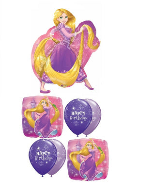 Disney Princess Rapunzel Happy Birthday Balloon Bouquet Helium Weight