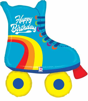 Roller Skate Happy Birthday Balloon with Helium and Weight
