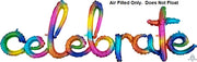 Phrase Script Rainbow Celebrate Foil Balloon  AIR FILLED ONLY