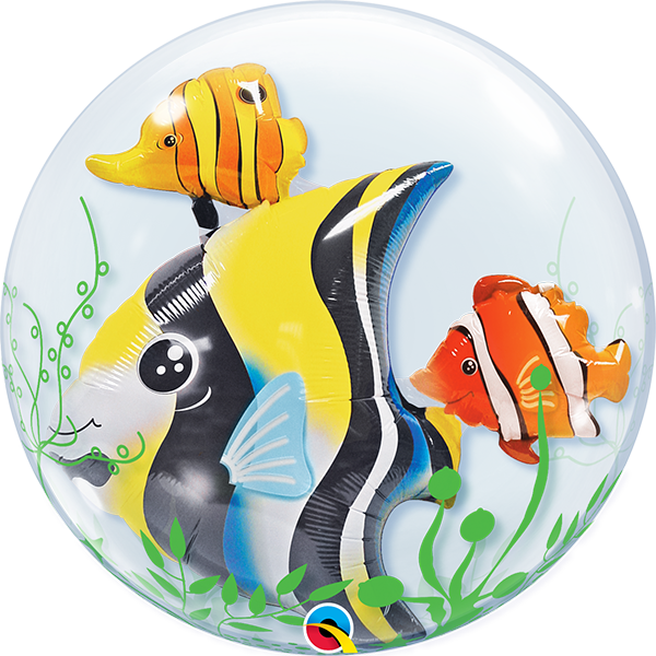 24 inch Tropical Fish Double Bubble Balloon