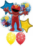 Sesame Street Elmo Happy Birthday Balloon Bouquet With Helium Weight