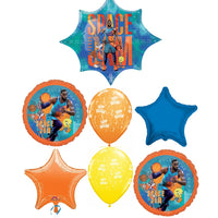 Space Jam Birthday Balloon Bouquet with Helium and Weight