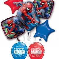 Spider Man Birthday Balloon Bouquet with Helium and Weight