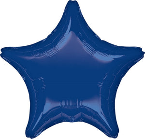 18 inch Navy Blue Star Foil Balloons with Helium