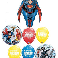 Superman Birthday Justice League Balloon Bouquet with Helium Weight