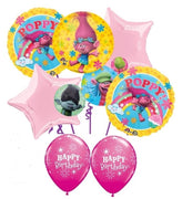 Trolls Birthday Balloon Bouquet with Helium and Weight