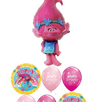 Trolls Poppy Birthday Balloon Bouquet with Helium and Weight