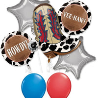 Western Boot Howdy Balloon Bouquet with Helium and Weight