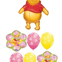 Winnie the Pooh Piglet Birthday Balloon Bouquet with Helium and Weight