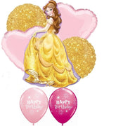 Princess Belle Happy Birthday Balloon Bouquet with Helium Weight