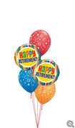Happy Retirement Stripes and Stars Balloon Bouquet with Helium Weight