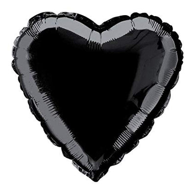 18 inch Black Heart Foil Balloons with Helium
