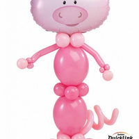 Farm Animals Birthday Pig Balloon Stand Up with Helium and Weight