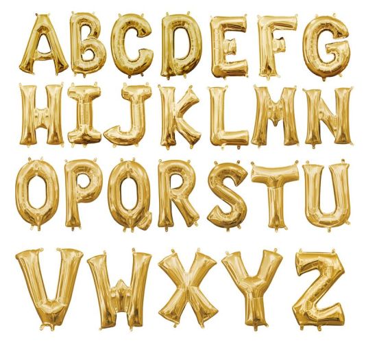 Jumbo Gold Letters Foil Balloons
