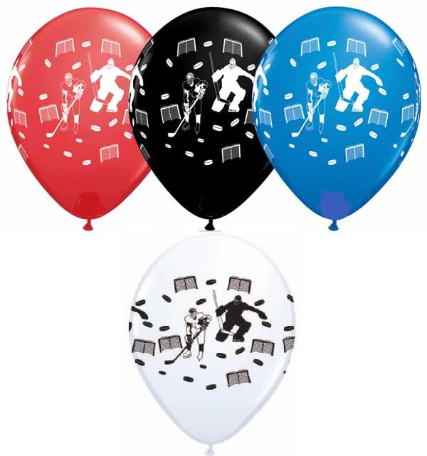 11 inch Hockey Players Balloons with Helium and Hi Float
