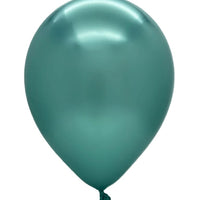 11 inch Kalisan Mirror Green Latex Balloons with Helium and Hi Float