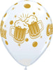 11 inch Beer Brew Happy Birthday Balloon with Helium and Hi Float