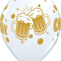 11 inch Beer Brew Happy Birthday Balloon with Helium and Hi Float