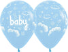 11 inch Sempertex Baby Patel Blue Clouds Balloonswith Helium and Hi Float