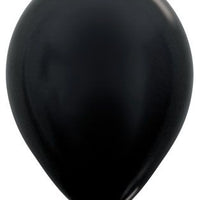 11 inch Sempertex Metallic Black Latex Balloons with Helium Hi Float