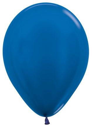 11 inch Sempertex Metallic Blue Latex Balloons with Helium Hi Float