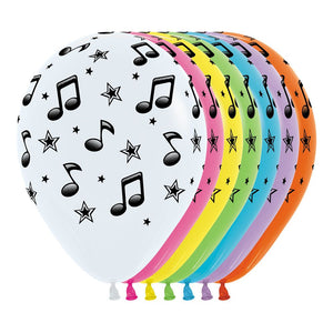 11 inch Musical Notes Colourful Helium Balloons with Helium Hi Float