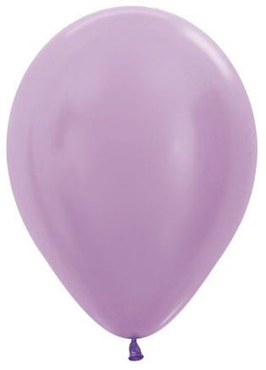 11 inch Sempertex Satin Lilac Latex Balloons with Helium and Hi Float