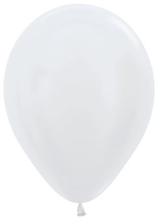 11 inch Sempertex Satin White Pearl Latex Balloons with Helium Hi Float