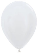 11 inch Sempertex Satin White Pearl Latex Balloons with Helium Hi Float